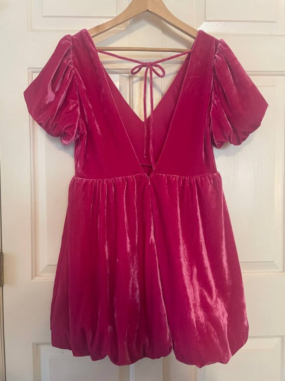NWT LENA Pink Wonderland Velvet Bubble Mini Dress | Coquette Barbiecore Party - Picture 3 of 7
